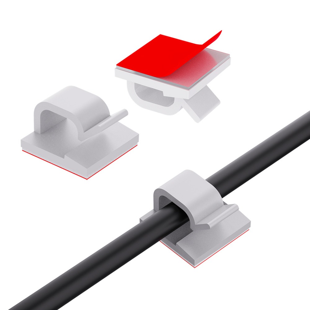 Desk Cable Organizer - Прозрачный пластиковый зажим для кабелей R-образной