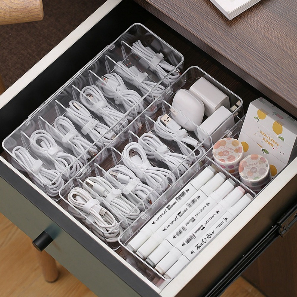 Desk Cable Organizer - Многофункциональный органайзер для кабелей, прозрачный контейнер