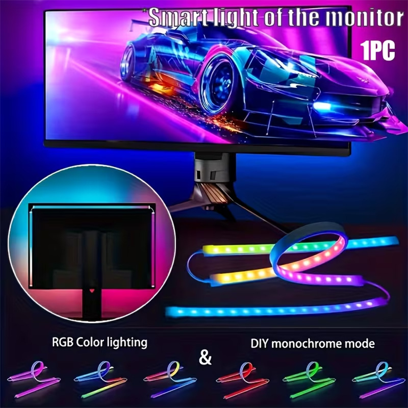 Pc Gaming Rgb - Светодиодная RGB-лента для игровых мониторов, подсветка
