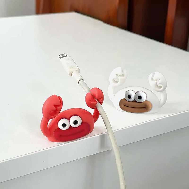 Desk Cable Organizer - Мультяшный держатель кабеля с крабом, настольный
