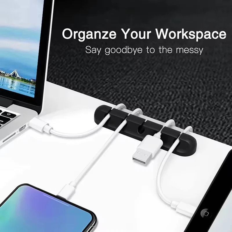 Силиконовый органайзер-фиксато – обзор и цена Desk Cable Organizer