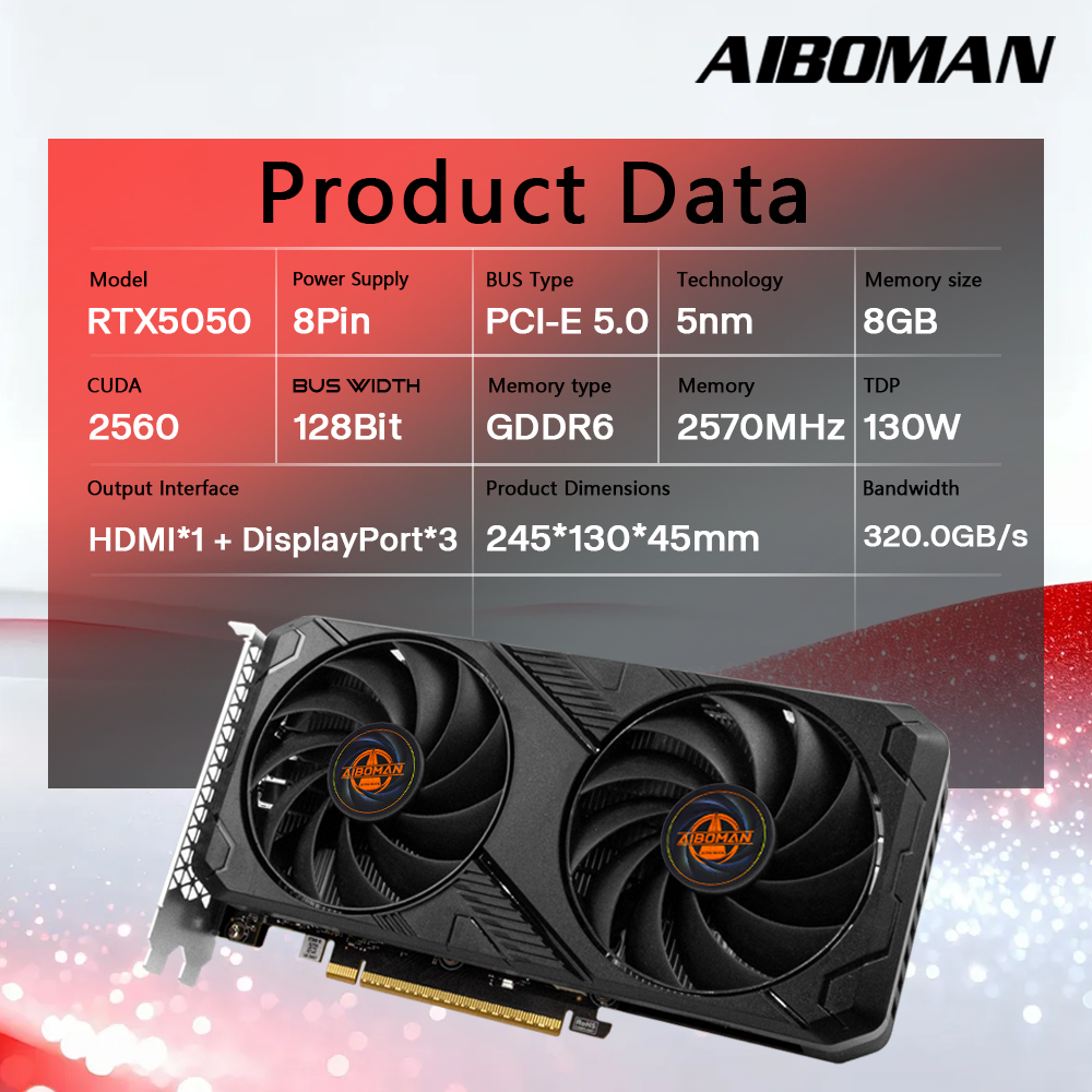 Видеокарта AIBOMAN RTX5050 8 Г – обзор и цена Pc Gaming Vr