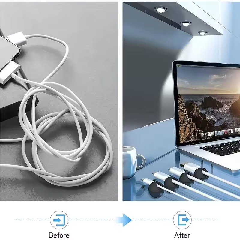 5/50 шт. Настольные/настенные  – обзор и цена Desk Cable Organizer